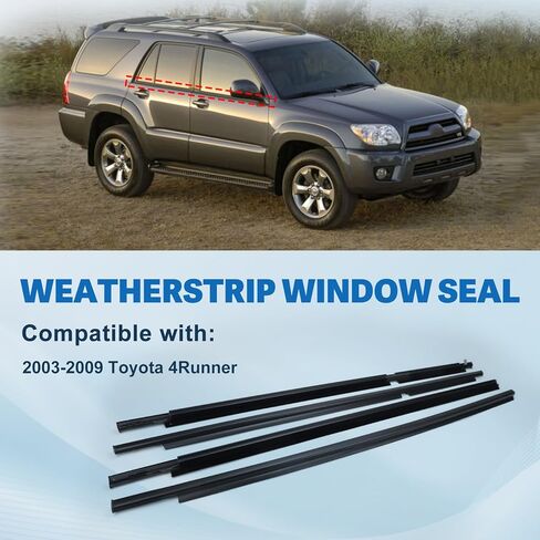 Rear Door Window Molding Sweep Felt Trim Seal Weatherstrip Fit for Toyota 4Runner 2003-2009 Replace 68290-35031 in Kuwait