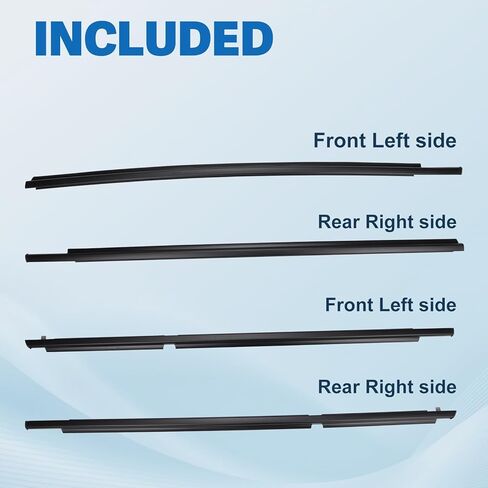 Rear Door Window Molding Sweep Felt Trim Seal Weatherstrip Fit for Toyota 4Runner 2003-2009 Replace 68290-35031 in Kuwait