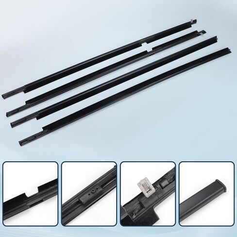 Rear Door Window Molding Sweep Felt Trim Seal Weatherstrip Fit for Toyota 4Runner 2003-2009 Replace 68290-35031 in Kuwait