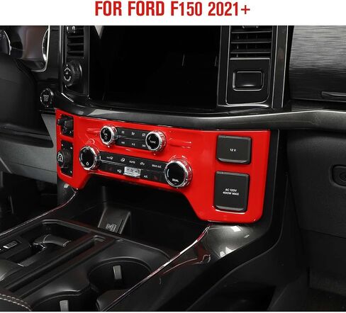 Jimen Compatible with Ford F150 2021-2023, Center Console Air Conditioning Control Panel Cover Trim (Black Wood Grain) in Saudi Arabia
