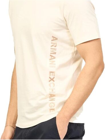 تي شيرت رجالي من Armani Exchange بمقاس عادي ومطرز بشعار جانبي من القطن in Kuwait