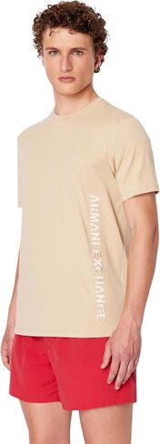 تي شيرت رجالي من Armani Exchange بمقاس عادي ومطرز بشعار جانبي من القطن in Kuwait