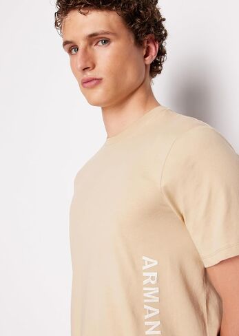 تي شيرت رجالي من Armani Exchange بمقاس عادي ومطرز بشعار جانبي من القطن in Kuwait