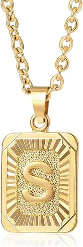 Initial Pendant Necklace 18K Gold Plated Stainless Steel Letter Necklace Personalizd Name Necklace for Women in Kuwait