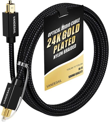 Optical Audio Cable 1.5m 2 Pack Nylon Braided Fiber Optical Cable for Soundbar,TOSLINK Cable Gold Plated Connector Digital Optical Audio Cable for TV,Xbox,PS4,Samsung in Saudi Arabia