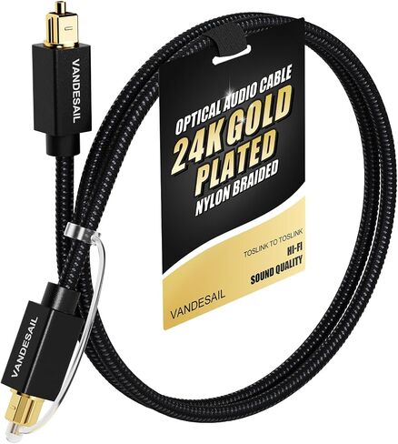 Optical Audio Cable 1.5m 2 Pack Nylon Braided Fiber Optical Cable for Soundbar,TOSLINK Cable Gold Plated Connector Digital Optical Audio Cable for TV,Xbox,PS4,Samsung in Saudi Arabia