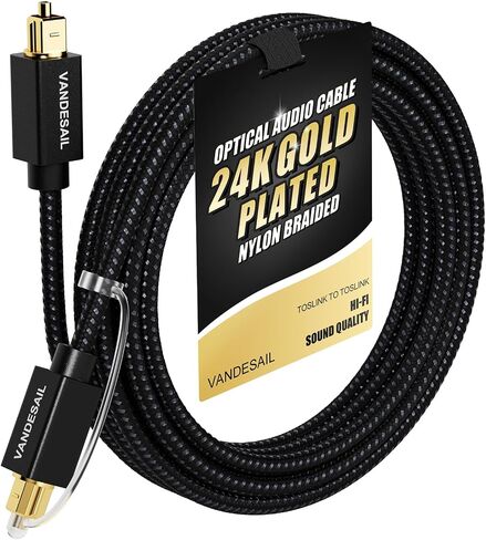 Optical Audio Cable 1.5m 2 Pack Nylon Braided Fiber Optical Cable for Soundbar,TOSLINK Cable Gold Plated Connector Digital Optical Audio Cable for TV,Xbox,PS4,Samsung in Saudi Arabia