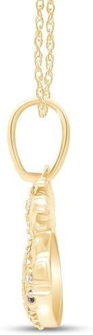 Round Natural Diamond Pineapple Pendant Necklace Along With 18" Chain In 14K Gold Over Sterling Silver (1/10 Cttw, I-J Color, I2-I3 Clarity) Gift For Her in Kuwait