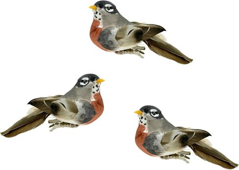 Set of 3 American Goldfinch Artificial Birds for Decoration, Floral Arrangements and Arts & Crafts in Saudi Arabia
