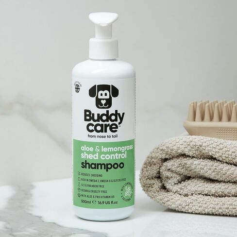 Vanilla & Shea Butter Dog Shampoo by Buddycare | Moisturising Shampoo for Dogs | Vanilla & Shea Butter Scented | with Aloe Vera and Pro Vitamin B5 (16.90oz) in Saudi Arabia