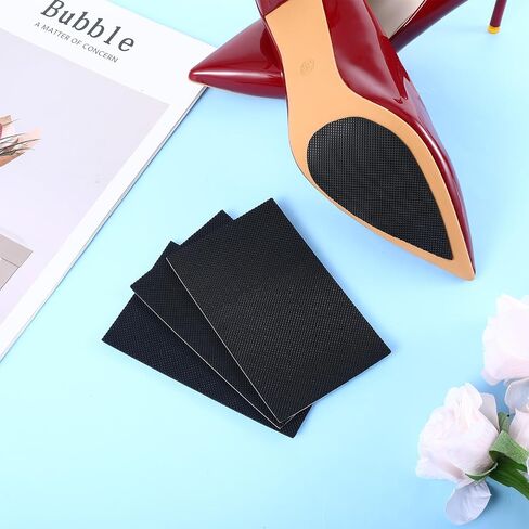 6 Pcs Shoe Sole Protector for High Heels Black Shoes Heel Pads Soft Rubber Shoe Bottom Grips Pads Accessories Can Be Cropping Non Slip Self Adhesive Sole Guard Inserts for Women Boots in Saudi Arabia