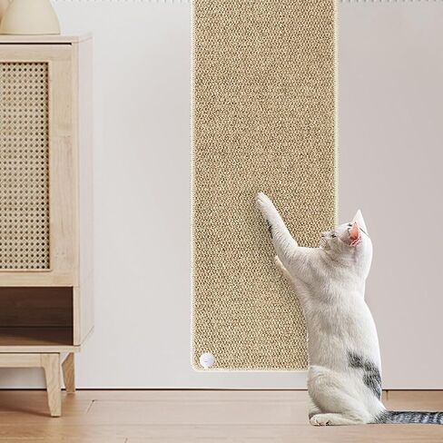 سجادة تسلق حائط للقطط سميكة كبيرة جدًا مقاس 70.9 × 15.7 بوصة، خدش جدار تسلق القطط، سجادة للقطط، واقي أريكة الأريكة - طبيعي in Saudi Arabia