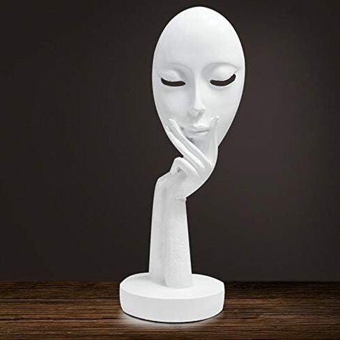 SMRTHMRT تمثال امرأة حديث وبسيط، تماثيل وجه ومنحوتات يدوية لديكور المنزل (أبيض-كبير) in Kuwait