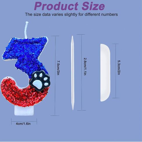 Birthday Candles for Cake Decoration - Number 4 Pink Dog Paw Birthday Candles, 3 inch Paw Cake Topper Decorations for Boy Girl Dog Paw Decoration Cat Party Supplies in Saudi Arabia