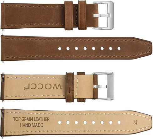 WOCCI Elite Watch Band, Top Grain Leather, Quick Release, Band Width 18mm 20mm 22mm in Saudi Arabia
