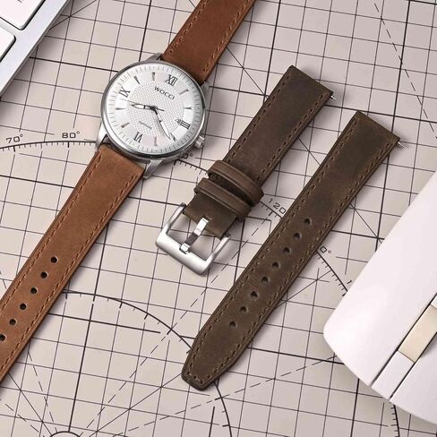 WOCCI Elite Watch Band, Top Grain Leather, Quick Release, Band Width 18mm 20mm 22mm in Saudi Arabia