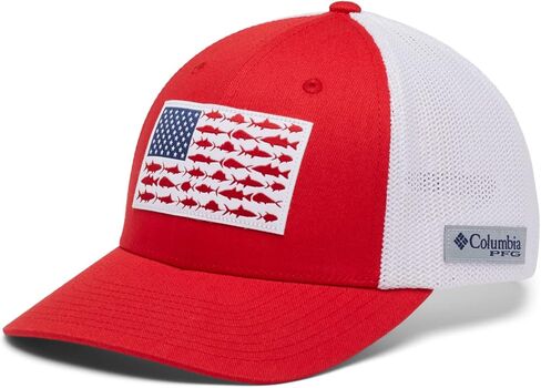 Columbia Unisex PFG Logo Mesh Snap Back, Carbon, One Size in Saudi Arabia