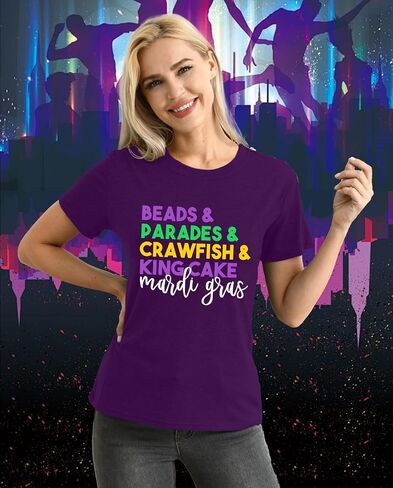 Mardi Gras Shirt for Women: Fat Tuesday Tshirts Carnival Heart Tee Shirts in Kuwait
