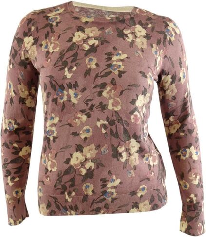 سترة Lauren Ralph Lauren النسائية المصنوعة من القطن المخلوط بالزهور (L، أرجواني متعدد) in Kuwait