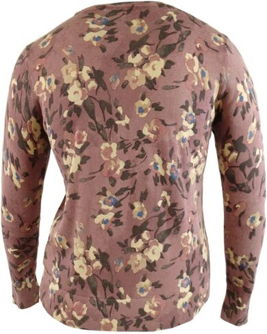 سترة Lauren Ralph Lauren النسائية المصنوعة من القطن المخلوط بالزهور (L، أرجواني متعدد) in Kuwait