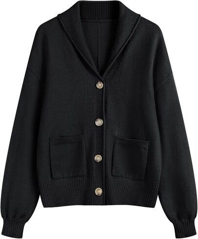 LUYAA Women's Cardigan Sweaters 2024 Oversized Open Front Button V Neck Lightweight Cardigans Outerwear in Saudi Arabia