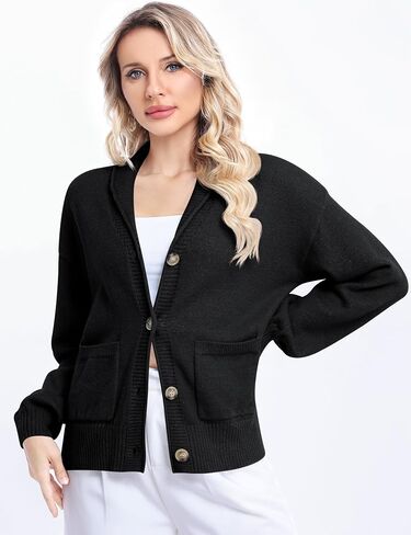 LUYAA Women's Cardigan Sweaters 2024 Oversized Open Front Button V Neck Lightweight Cardigans Outerwear in Saudi Arabia