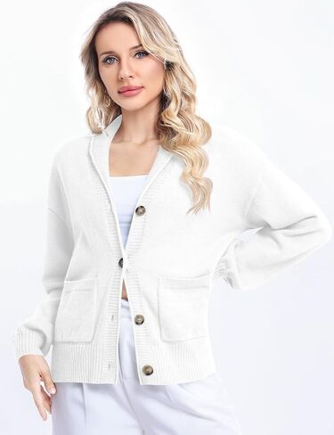LUYAA Women's Cardigan Sweaters 2024 Oversized Open Front Button V Neck Lightweight Cardigans Outerwear in Saudi Arabia
