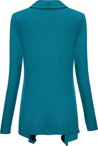 Women Drape Open Front Cardigan Long Sleeve Irregular Hem Cardigans for Women in Kuwait