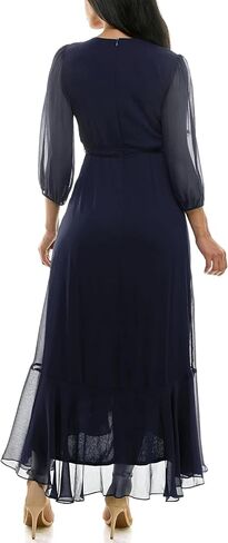 Women's V-Neck Ruffle Wrap Maxi Dress in Saudi Arabia