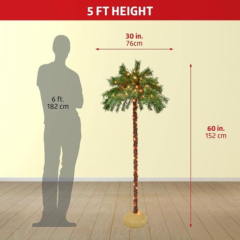 Puleo International 6 Foot Pre-Lit Artificial Palm Tree with 150 UL-Listed Clear Lights in Saudi Arabia
