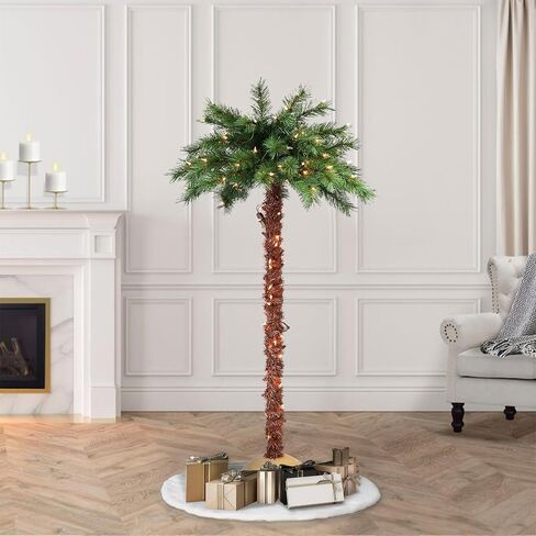 Puleo International 6 Foot Pre-Lit Artificial Palm Tree with 150 UL-Listed Clear Lights in Saudi Arabia