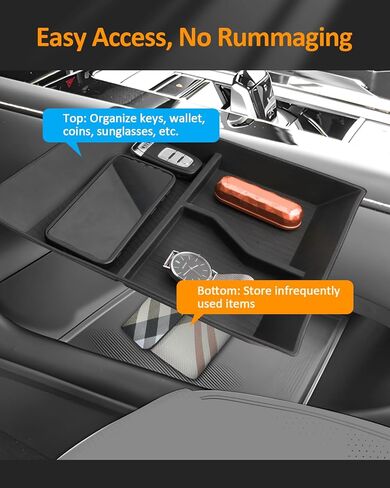 for Volkswagen Atlas 2024 2025 Center Console Organizer Tray Accessories Armrest Front Storage Box Insert Tray (for Volkswagen Atlas Armrest Center Organizer in Saudi Arabia