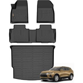 Binmotor-Floor Mats with Cargo Liner for Chevrolet/Chevy Blazer 2019-2025(Not for EV), Blazer All Weather Mats, Cargo Mat for Chevy Blazer Trunk Mat Trunk Liner Blazer Accessories