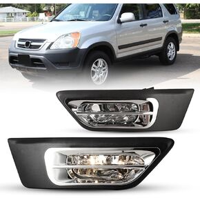 Fog Lights for Honda CRV 2002-2004 with 9006 12V51W Bulbs Fog Lamps Replacement Included Wiring Kits & Switch- 1 Pair (Clear Lens)