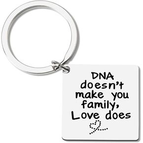 Adoption Gifts for Adoptive Parents Xmas Christmas Gift for Stepmom Stepdad Birthday Gifts for Bonus Dad Keychains Retirement Presents for Adoptive Mom Adoptive Dad Love Keyrings
