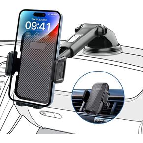 Phone Mount for Car,Military-Grade Car Phone Holder Mount Universal Automobile Dashboard Windshield Cell Phone Holder Truck Vent for iPhone 16 15 14 13 Pro Max Samsung