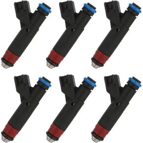 6pcs FJ735 Injectors,ANGLEWIDE 1 Holes Fuel Injectors Sets fit for 2005-2006 for Jeep TJ,2005-2006 for Jeep Wrangler