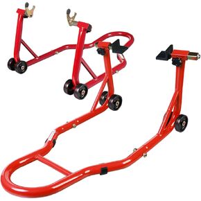 Motorcycle Stand Lift, Universal Paddock Lift Stand, 1100lbs Front Rear Combo Stand Lift Stand, Rear U+L Fork Swingarm Spool Stand 2-Pack