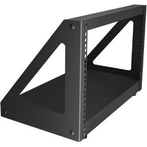 NavePoint 8U 2 Post Server Rack for 19 Inch Equipment, Freestanding Desktop Rack for AV, Networking, Data & IT Devices, Heavy Duty 2-Post Rack 8U 330lbs Weight Capacity, Black