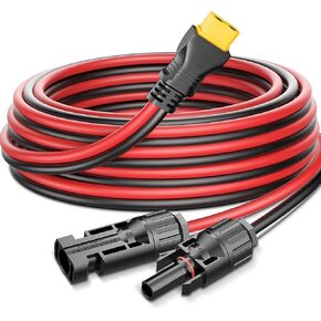 10AWG Solar to XT60 Charging Cable(4ft), Solar to XT60 Charging Extension Wire for Portable Power Station Ecoflow Generator, Solar Panel to Injection Molding XT60 Extension Cord