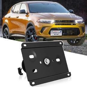 Tow Hook Adapater No Drill Front Grille License Plate Mounting Bracket Holder Compatible with Dodge Hornet 2023-2024