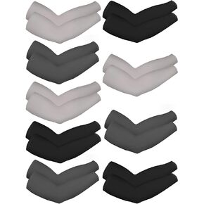 Bememo 9 Pairs UV Protection Sleeves Cooling Sleeves Long Arm Covers Arm Sleeves for Men and Women