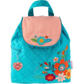Stephen Joseph Kids' Unisex Toddler Back to School, Quilted Backpack, Turquoise Floral, One Size