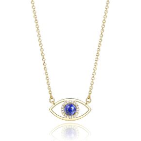 KISSPAT 14K Gold Dainty Evil Eye Necklace for Women | Gemstone Necklace | Real Crystal Necklace for Women