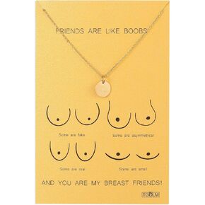 Dainty Friends Like Boobies Breast Necklace for BFF Womens Best Friend Gift