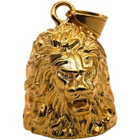 Gothic Punk Biker Animal Kingdom Gold Lion Head Ride Bell Good Luck Keychain Motorcycle Accessories for Men Women in Kuwait