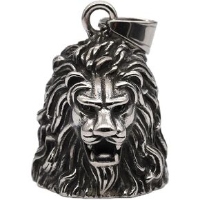 Gothic Punk Biker Animal Kingdom Gold Lion Head Ride Bell Good Luck Keychain Motorcycle Accessories for Men Women