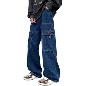Baggy Jeans for Women Y2K High Street Boyfriend Pants Vintage Aesthetic Casual Streetwear Wide Leg Hiphop Denim Pants