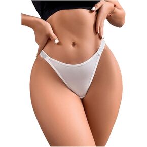 SOLY HUX Women's Thong Rhinestone Low Rise Panties Underwear Panty