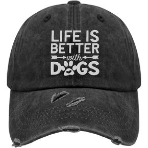 Life is Better with Dogs Baseball Hat - Celebrate Your Furry Friends Funny Golf Cap - Embroidered Outdoor Hat Gifts for Son